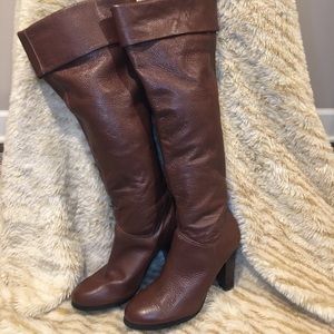 Colin Stuart Pull On Knee Boots Brown Size 10 EUC